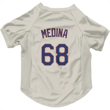 Cream New York Mets Adonis Medina   Dog & Cat Pet Jersey