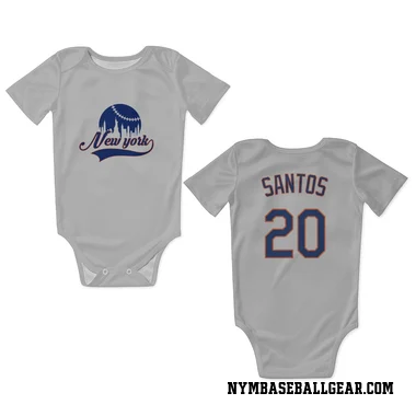 Gray New York Mets Luis De Los Santos   Newborn & Infant Bodysuit