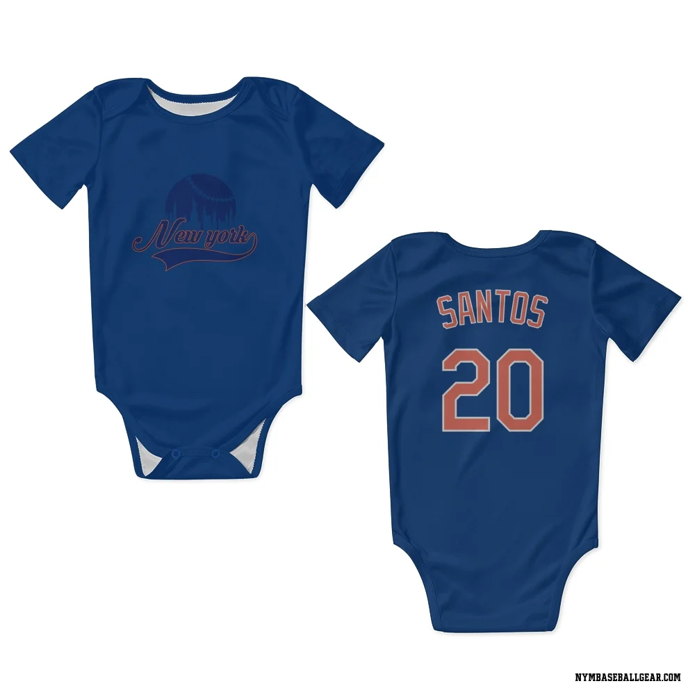 Royal New York Mets Luis De Los Santos   Newborn & Infant Bodysuit