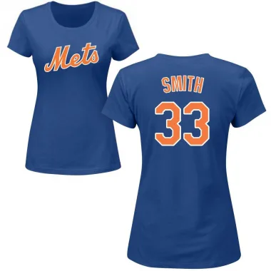 Royal Women's Drew Smith New York Mets Roster T-Shirt -