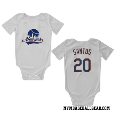 White New York Mets Luis De Los Santos   Newborn & Infant Bodysuit