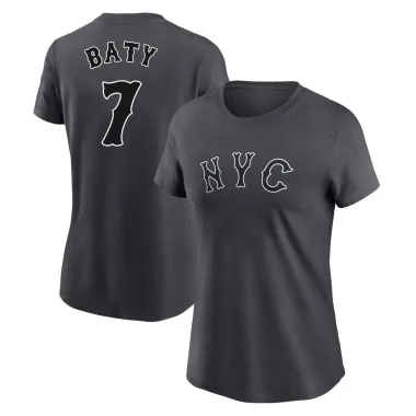 Women's Brett Baty New York Mets Graphite 2024 City Connect Fuse T-Shirt