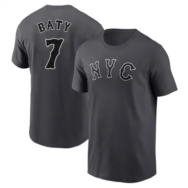 Youth Brett Baty New York Mets Graphite 2024 City Connect Fuse T-Shirt